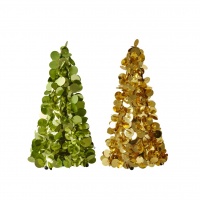 Medium Sequin Christmas Tree in Green or Gold By Rice DK